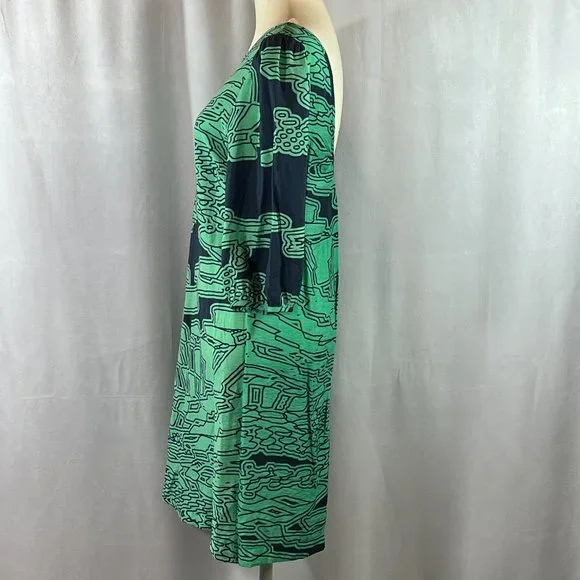 Needle & Thread Green & Blue Graphic Abstract Print Dress Size Small - Picture 5 of 7